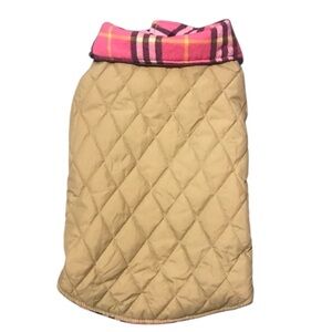 Irreversible Plaid Puffer Dog Coat - Size Large